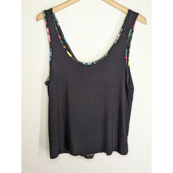 NWT BETSEY JOHNSON Tank Culotte Pants Pajama Set Sz L Floral Print Flowy Boho - Picture 7 of 13